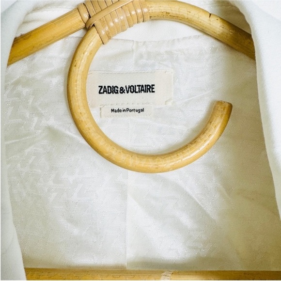 Zadig & Voltaire off-white "Art is Truth" rhinestone embellished blazer NEW - Picture 5 of 14